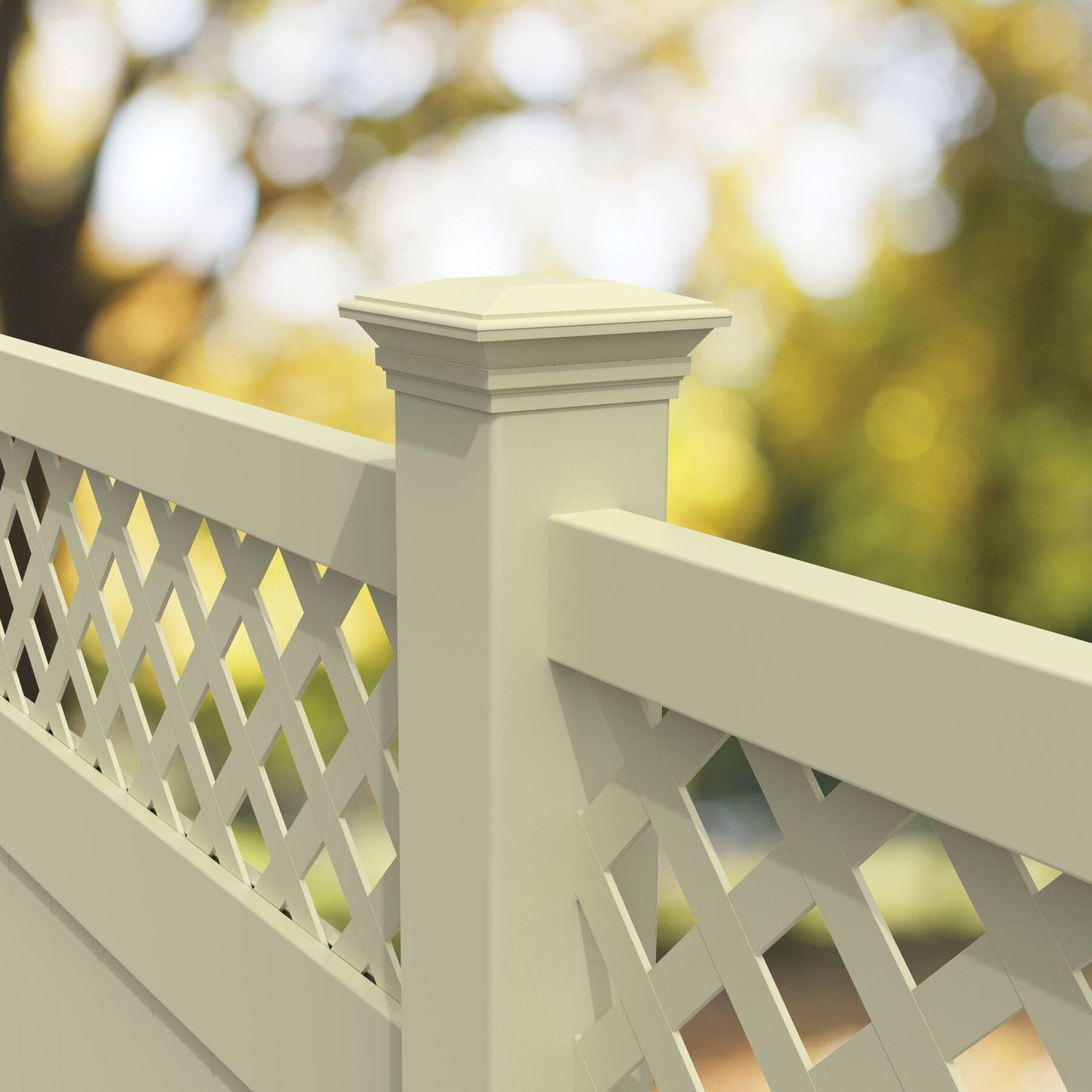 Freedom 5-in W x 5-in L Sand Vinyl Fence Post Cap- Fits Common Post Measurement: 5-in x 5-in
