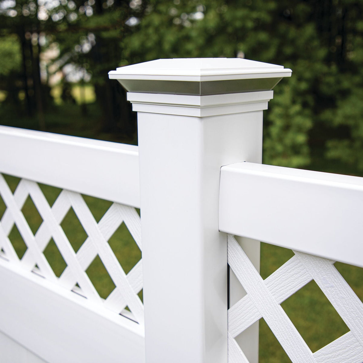 4-in x 4-in White Vinyl Deck Post Cap