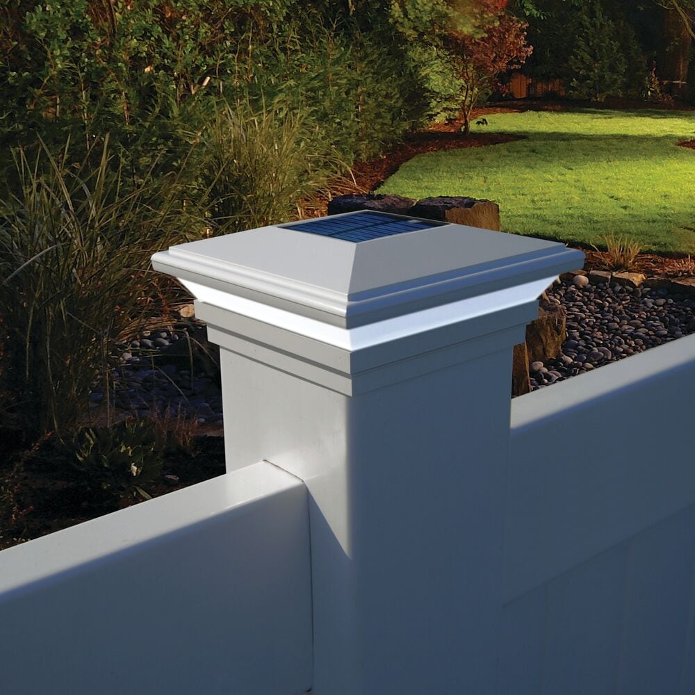 Freedom 5-in W x 5-in L White Vinyl Fence Post Cap- Fits Common Post Measurement: 5-in x 5-in