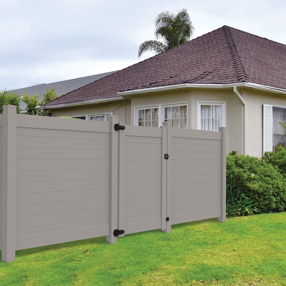 Freedom Newbeck 9-ft H x 5-in W Gray Vinyl End Fence Post (Assembled)