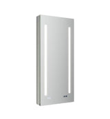 Fresca 15-in x 36-in Lighted LED Fog Free Surface/Recessed Mount LED Mirror Mirrored Soft Close Medicine Cabinet with Outlet