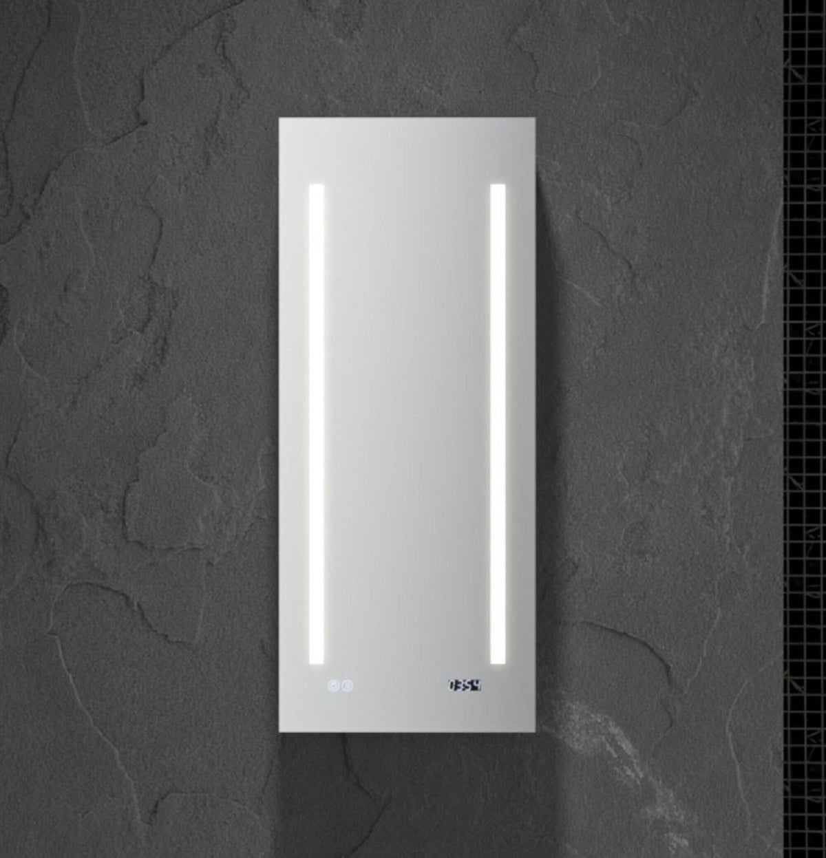 Fresca 15-in x 36-in Lighted LED Fog Free Surface/Recessed Mount LED Mirror Mirrored Soft Close Medicine Cabinet with Outlet