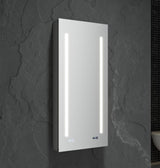Fresca 15-in x 36-in Lighted LED Fog Free Surface/Recessed Mount LED Mirror Mirrored Soft Close Medicine Cabinet with Outlet