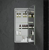 Fresca 15-in x 36-in Lighted LED Fog Free Surface/Recessed Mount LED Mirror Mirrored Soft Close Medicine Cabinet with Outlet