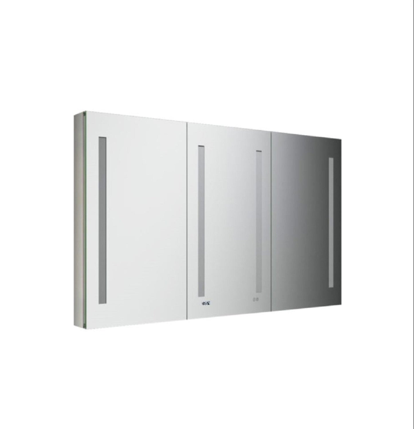 Fresca 60-in x 36-in Lighted LED Fog Free Surface/Recessed Mount LED Mirror Mirrored Soft Close Medicine Cabinet with Outlet