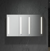Fresca 60-in x 36-in Lighted LED Fog Free Surface/Recessed Mount LED Mirror Mirrored Soft Close Medicine Cabinet with Outlet