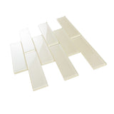 Apollo Tile (Sample) White 2-in x 8-in Glossy Glass Brick Subway Floor and Wall Tile