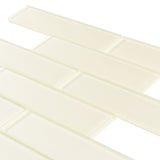 Apollo Tile (Sample) White 2-in x 8-in Glossy Glass Brick Subway Floor and Wall Tile