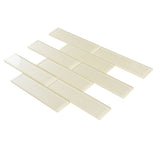 Apollo Tile (Sample) White 2-in x 8-in Glossy Glass Brick Subway Floor and Wall Tile