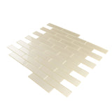Apollo Tile (Sample) Cosmos Bone White 4-in x 4-in Glossy Marble Brick Mosaic Wall Tile