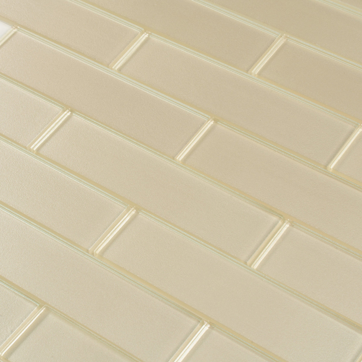Apollo Tile (Sample) Cosmos Bone White 4-in x 4-in Glossy Marble Brick Mosaic Wall Tile