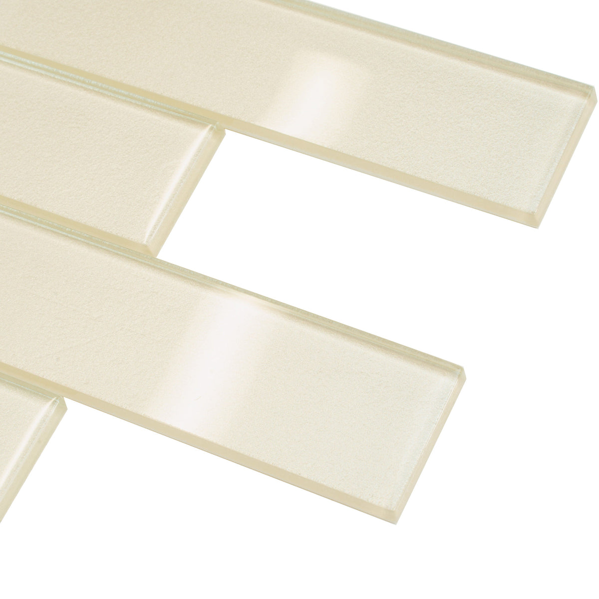 Apollo Tile (Sample) Cosmos Bone White 4-in x 4-in Glossy Marble Brick Mosaic Wall Tile