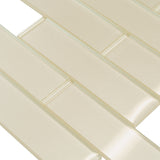 Apollo Tile (Sample) Cosmos Bone White 4-in x 4-in Glossy Marble Brick Mosaic Wall Tile