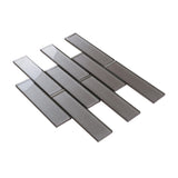 Apollo Tile (Sample) Cosmos Light Gray 4-in x 4-in Glossy Glass Brick Mosaic Wall Tile