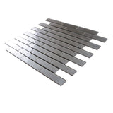Apollo Tile (Sample) Cosmos Light Gray 4-in x 4-in Glossy Glass Brick Mosaic Wall Tile