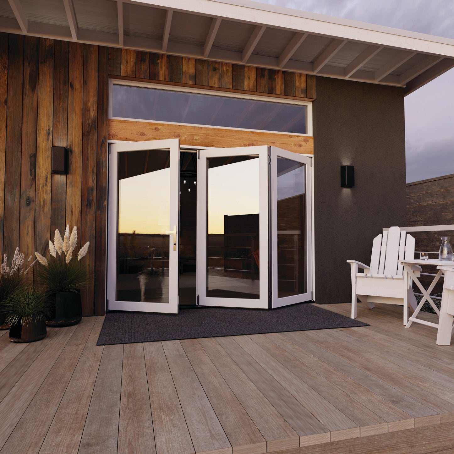 JELD-WEN 108-in x 80-in Fiberglass Folding, Right-hand folding – additional view 7