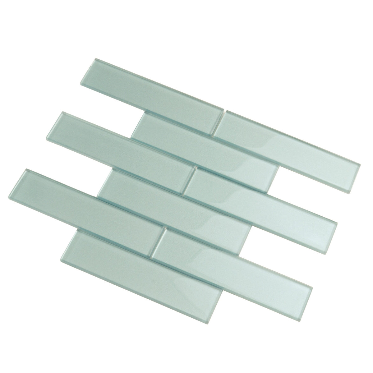 Apollo Tile (Sample) Cosmos Turkish Blue 4-in x 4-in Glossy Glass Brick Mosaic Wall Tile