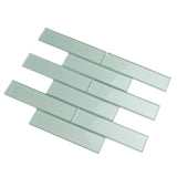 Apollo Tile (Sample) Cosmos Turkish Blue 4-in x 4-in Glossy Glass Brick Mosaic Wall Tile