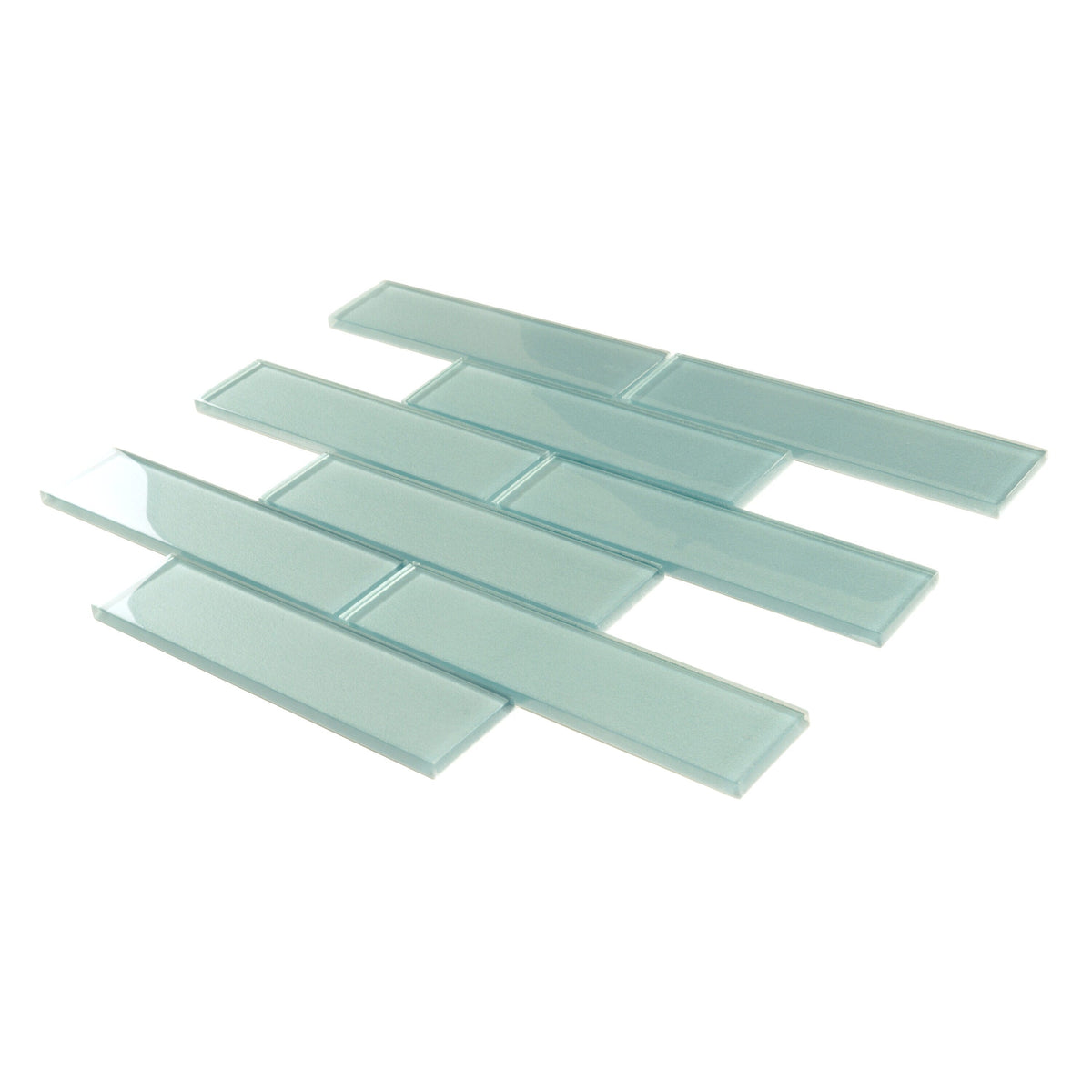Apollo Tile (Sample) Cosmos Turkish Blue 4-in x 4-in Glossy Glass Brick Mosaic Wall Tile
