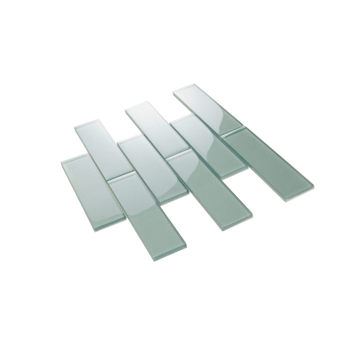 Apollo Tile (Sample) Cosmos Turkish Blue 4-in x 4-in Glossy Glass Brick Mosaic Wall Tile