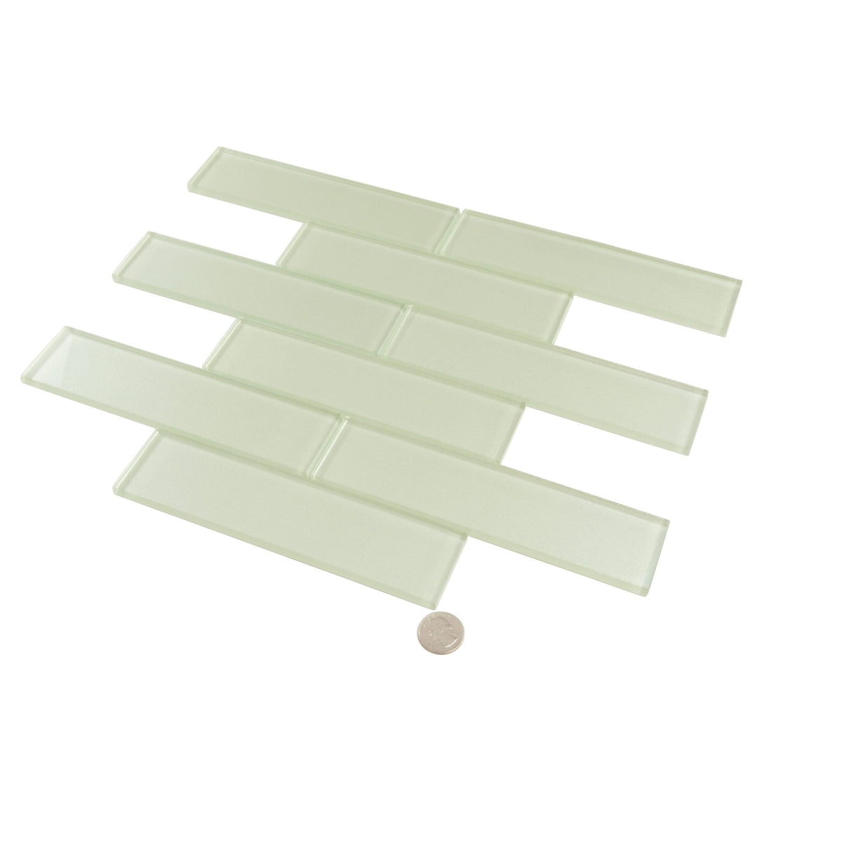 Apollo Tile (Sample) Cosmos Blue 4-in x 4-in Glossy Glass Brick Mosaic Wall Tile