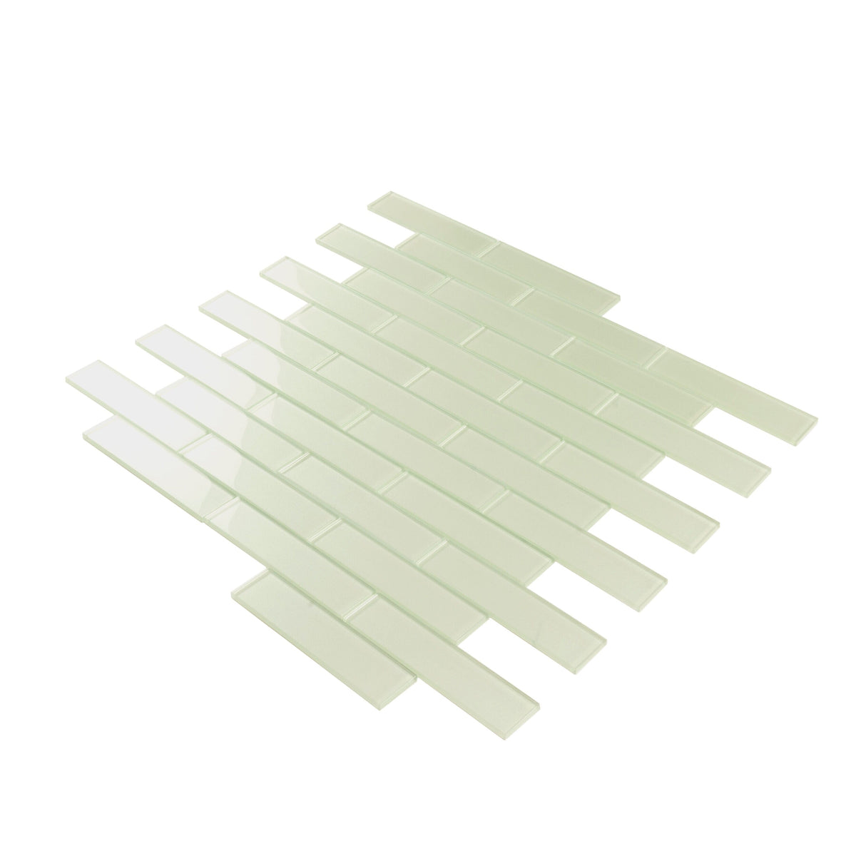 Apollo Tile (Sample) Cosmos Blue 4-in x 4-in Glossy Glass Brick Mosaic Wall Tile