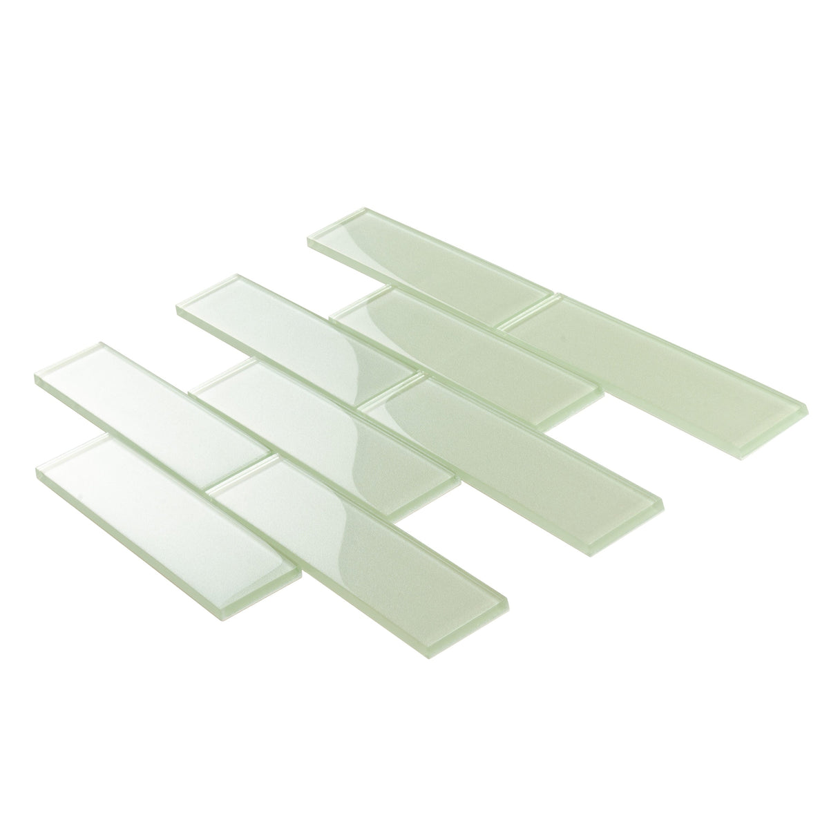 Apollo Tile (Sample) Cosmos Blue 4-in x 4-in Glossy Glass Brick Mosaic Wall Tile