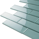 Apollo Tile (Sample) Cosmos Turkish Blue 4-in x 4-in Glossy Glass Brick Mosaic Wall Tile
