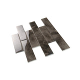 Apollo Tile (Sample) Cosmos Dark Gray 4-in x 4-in Glossy Glass Brick Mosaic Wall Tile