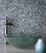Apollo Tile (Sample) Bijou Gray 4-in x 4-in Honed Glass Pebble Mosaic Floor and Wall Tile