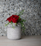 Apollo Tile (Sample) Bijou Gray 4-in x 4-in Honed Glass Pebble Mosaic Floor and Wall Tile