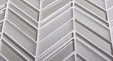 Apollo Tile (Sample) Glacier Pearl White 4-in x 4-in Polished Glass Chevron Mosaic Floor and Wall Tile