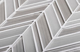 Apollo Tile (Sample) Glacier Pearl White 4-in x 4-in Polished Glass Chevron Mosaic Floor and Wall Tile