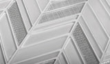 Apollo Tile (Sample) Glacier White and Gray 4-in x 4-in Polished Glass Chevron Mosaic Floor and Wall Tile