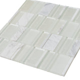 Apollo Tile (Sample) White 4-in x 4-in Honed Marble Mixed Pattern Mosaic Floor and Wall Tile