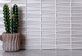 Apollo Tile Glacier Pearl White 12-in x 13-in Polished Glass Linear Floor and Wall Tile (5.38-sq. ft/ Carton)