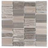 Apollo Tile (Sample) Gray and Beige 4-in x 4-in Honed Marble Linear Mosaic Floor and Wall Tile