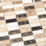 Apollo Tile (Sample) Floor and Wall Tile Emperador Dark, Beige Travertine 4-in x 4-in Polished Marble Floor and Wall Tile
