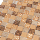 Apollo Tile (Sample) Wall Tile Mini Square Beige 4-in x 4-in Glossy Glass/Metal/Stone Marble Wall Tile