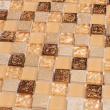 Apollo Tile Phoenix Beige 12-in x 12-in Glossy Glass, Stone Marble Uniform Squares Wall Tile (4.75-sq. ft/ Carton)
