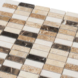 Apollo Tile (Sample) Floor and Wall Tile Emperador Dark, Beige Travertine 4-in x 4-in Polished Marble Floor and Wall Tile
