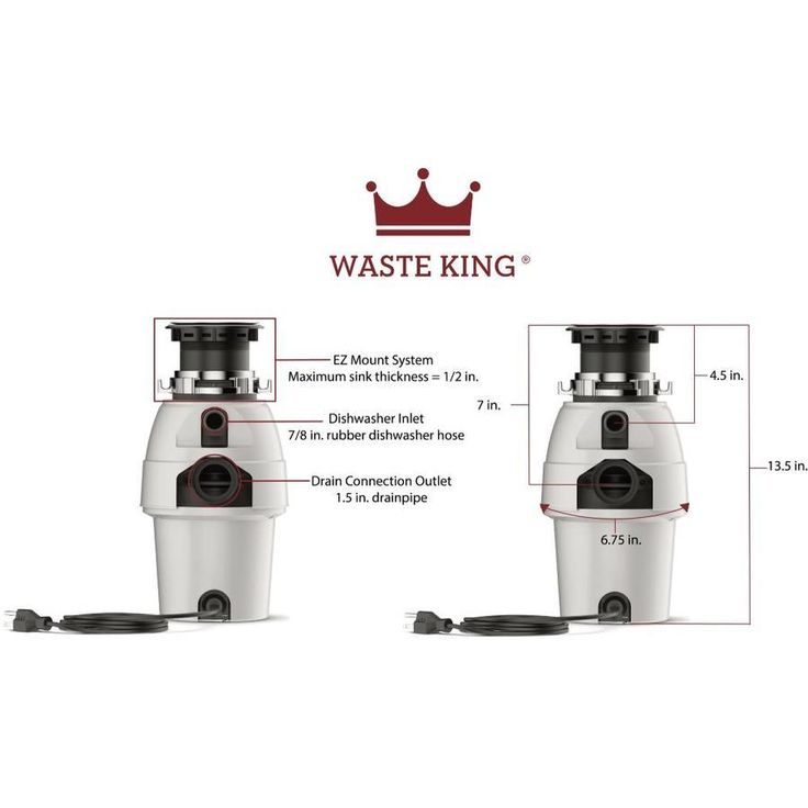 Waste King Legend 1/2-HP Continuous Feed Noise Insulation Garbage Disposal