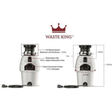 Waste King Legend 1/2-HP Continuous Feed Noise Insulation Garbage Disposal