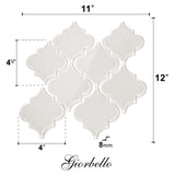 Giorbello Arabesque Mosaic Alabaster 4-in x 4-in Glossy Glass Wall Tile (7.89-sq. ft/ Carton)