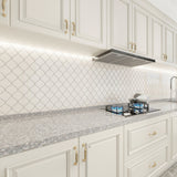 Giorbello Arabesque Mosaic Alabaster 4-in x 4-in Glossy Glass Wall Tile (7.89-sq. ft/ Carton)