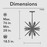 Hunter Jupiter Star 12-Light Brushed Nickel Mid-century Sputnik LED Medium Hanging Kitchen Island Light