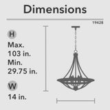 Hunter Perch Point 4-Light Noble Bronze Transitional Bowl LED Large Hanging Kitchen Island Light