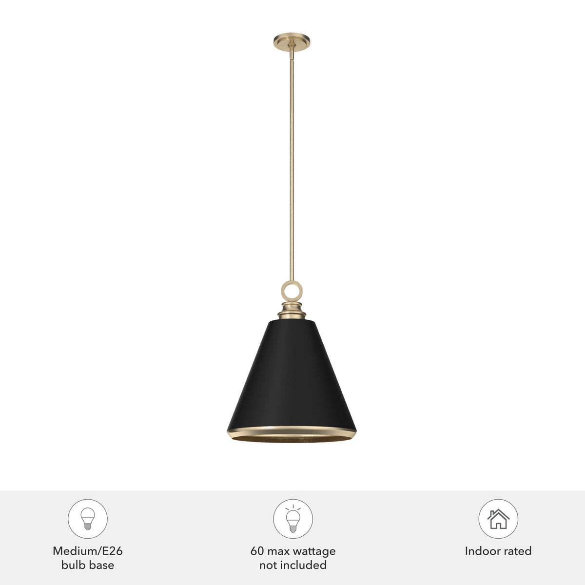 Hunter Klein 3-Light Alturas Gold Transitional Cone LED Medium Hanging Kitchen Island Light