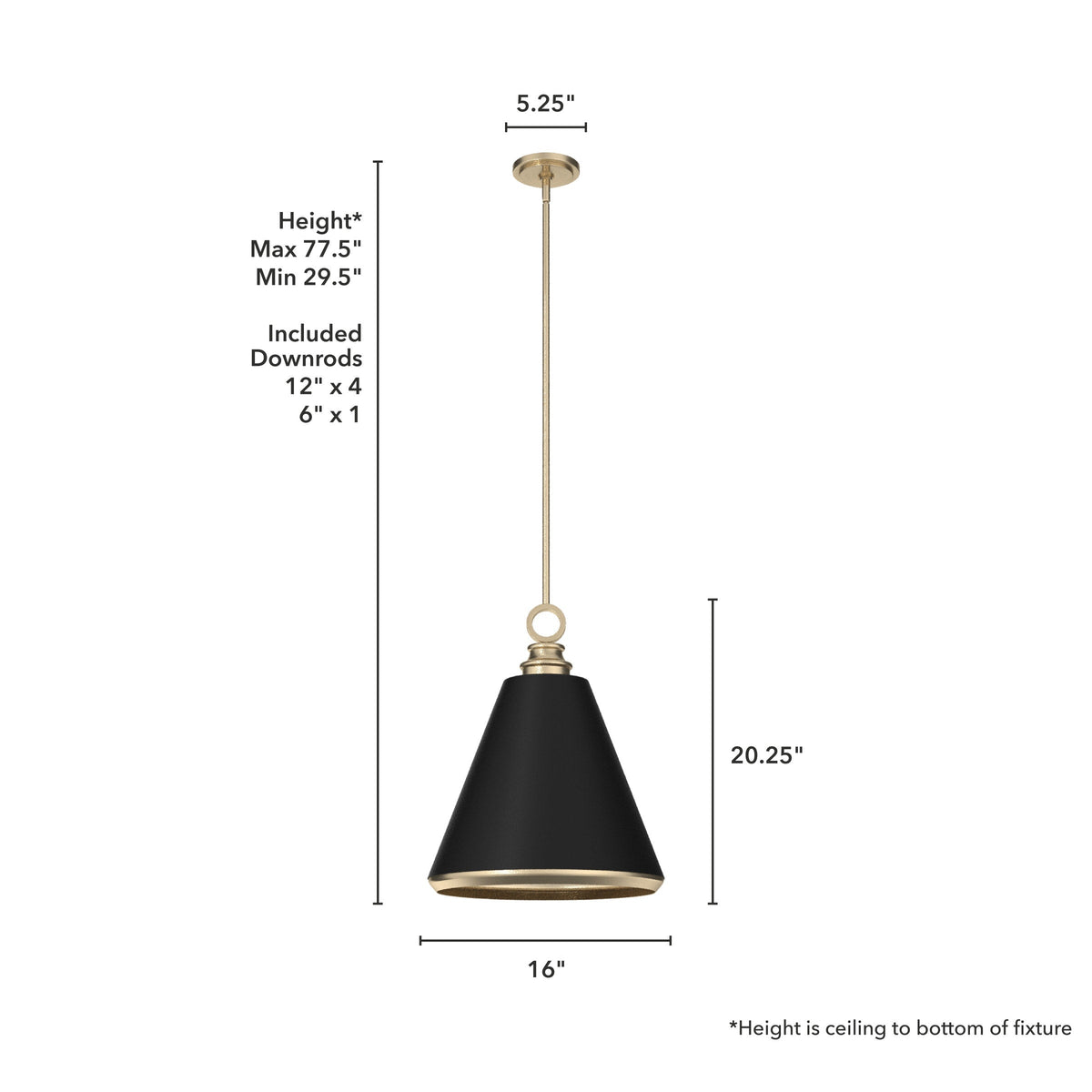 Hunter Klein 3-Light Alturas Gold Transitional Cone LED Medium Hanging Kitchen Island Light