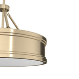 Hunter Capshaw 5-Light Alturas Gold Traditional Frosted Glass Drum LED Medium Hanging Kitchen Island Light
